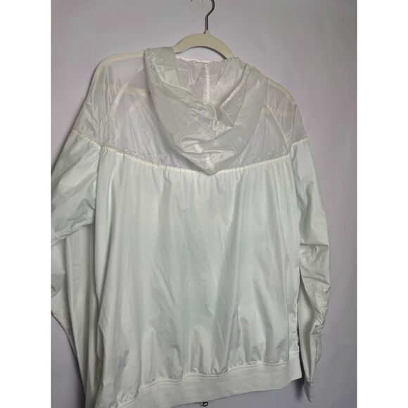 Nike Windrunner Jacket White Sheer Zip Up Hooded Running Windbreaker M Golf - Picture 3 of 4